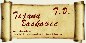Tijana Dosković vizit kartica
